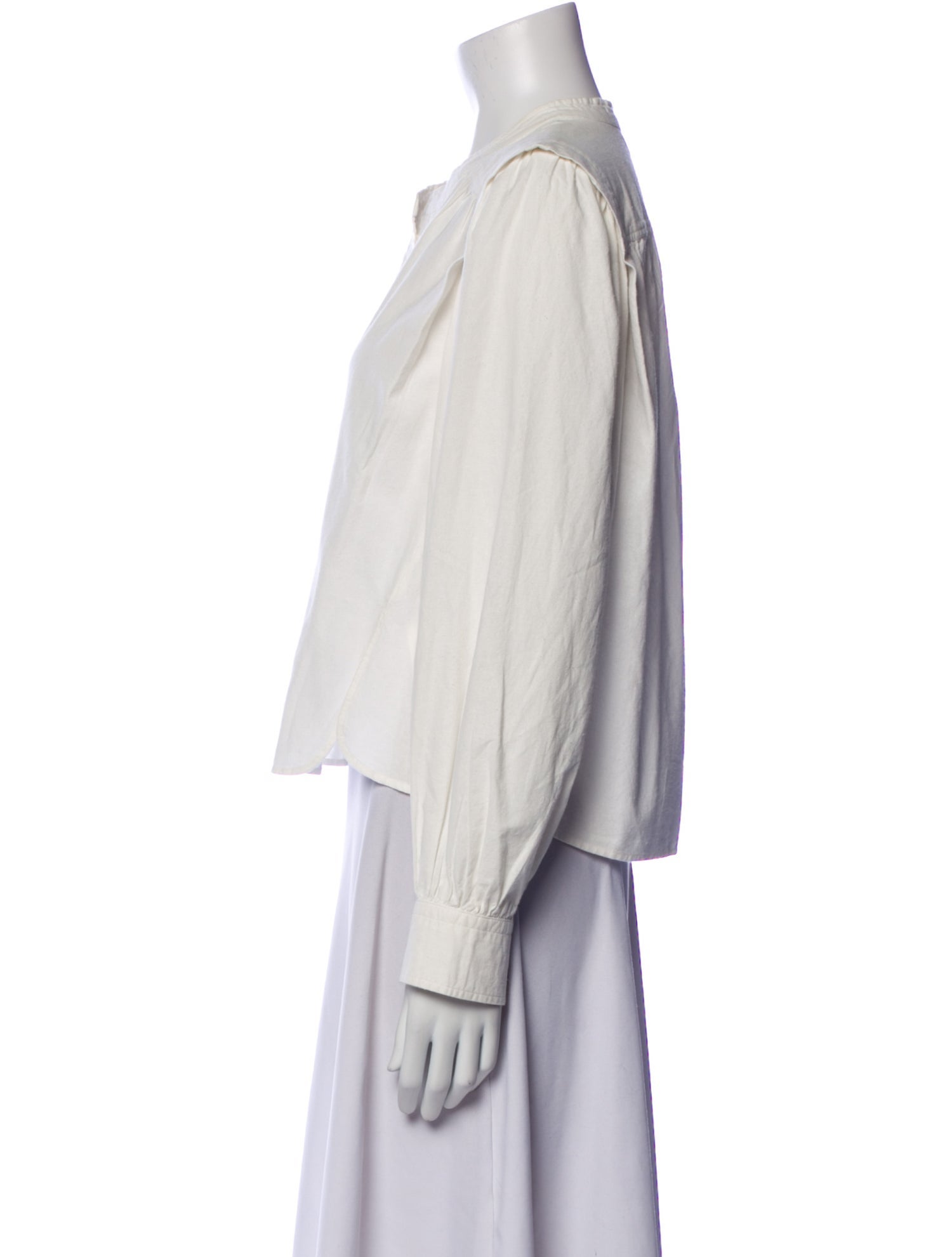 Étoile Isabel Marant Mock Neck Long Sleeve Button-Up Top